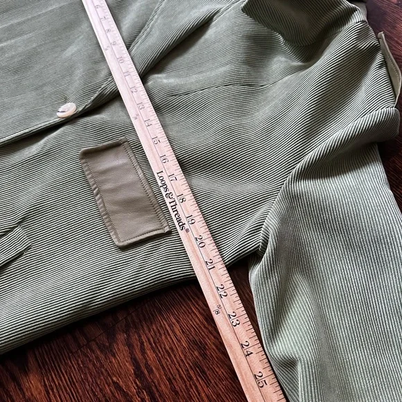 Women's Corduroy Lined Green Jacket - Picture 8 of 12